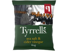 Crisps priced to sell Tyrrells Sea Salt and Cider Vinegar Crisps