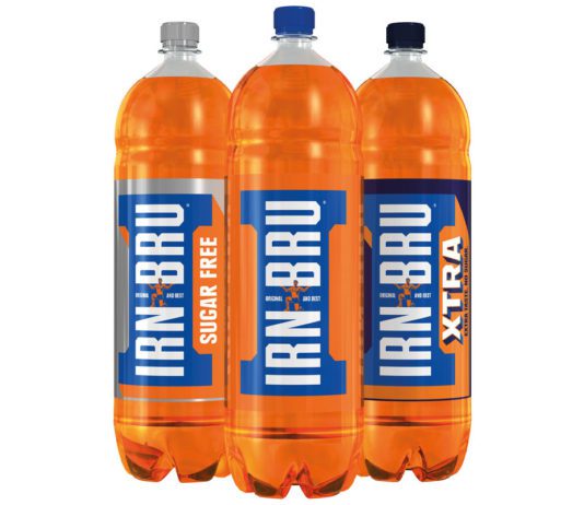 Don’t be afraid to go big on soft drinks Irn Bru 2 litre bottles