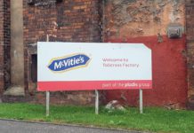 Signpost signifying McVities Tollcross Factory