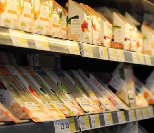 Allergen law going live An Assortment of sandwiches on Tesco Shelf