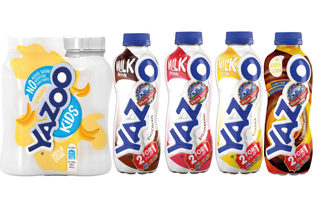 Yazoo sharing packs and flavoured milk bottles