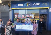 One-O-One Convenience delivered the £50,000 cheque to Cash for Kids.