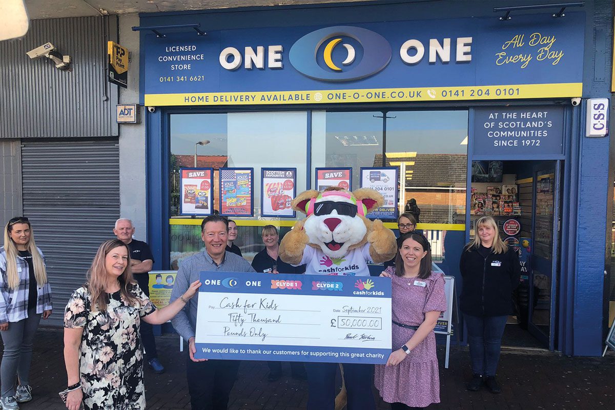 One-O-One Convenience delivered the £50,000 cheque to Cash for Kids.