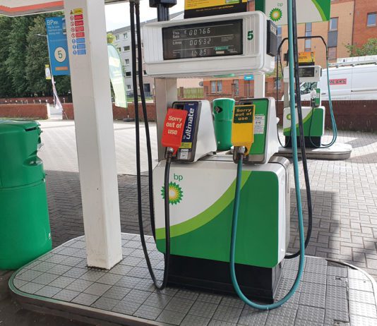 Forecourts go contactless Empty petrol pumps