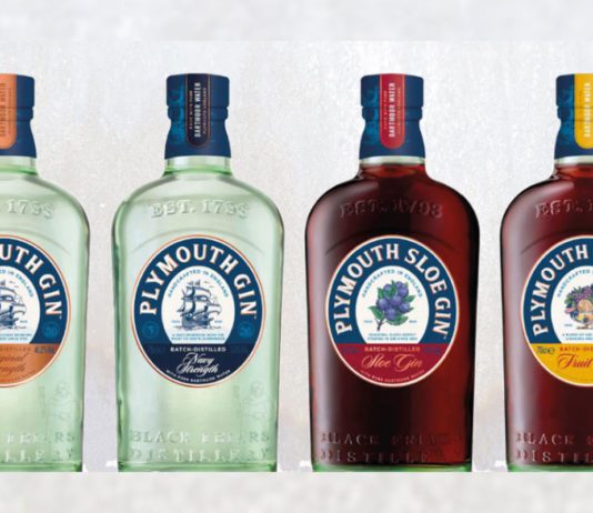 Sustainable gin packs Plymouth Gin new packaging