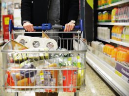 Paltry retail growth shopping trolley