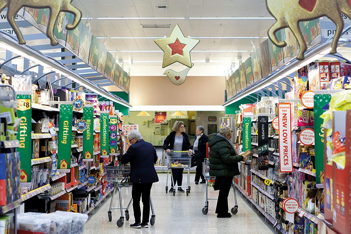Shoppers in Christmis aisle