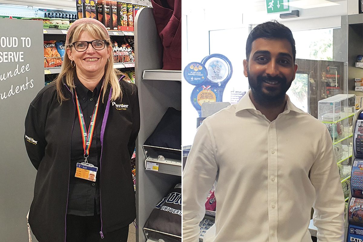 Moira Dean of Premier @ DUSA, Dundee, and Anand Cheema of Costcutter Falkirk.