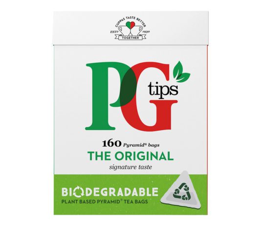 Going green with tea packaging PG tips biodegradable pack