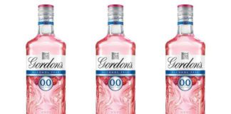 Gordon’s Premium Pink 0.0% has the familiar pink gin taste with no alcohol.