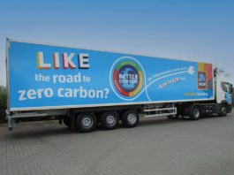 Delivering on carbon Aldi truck