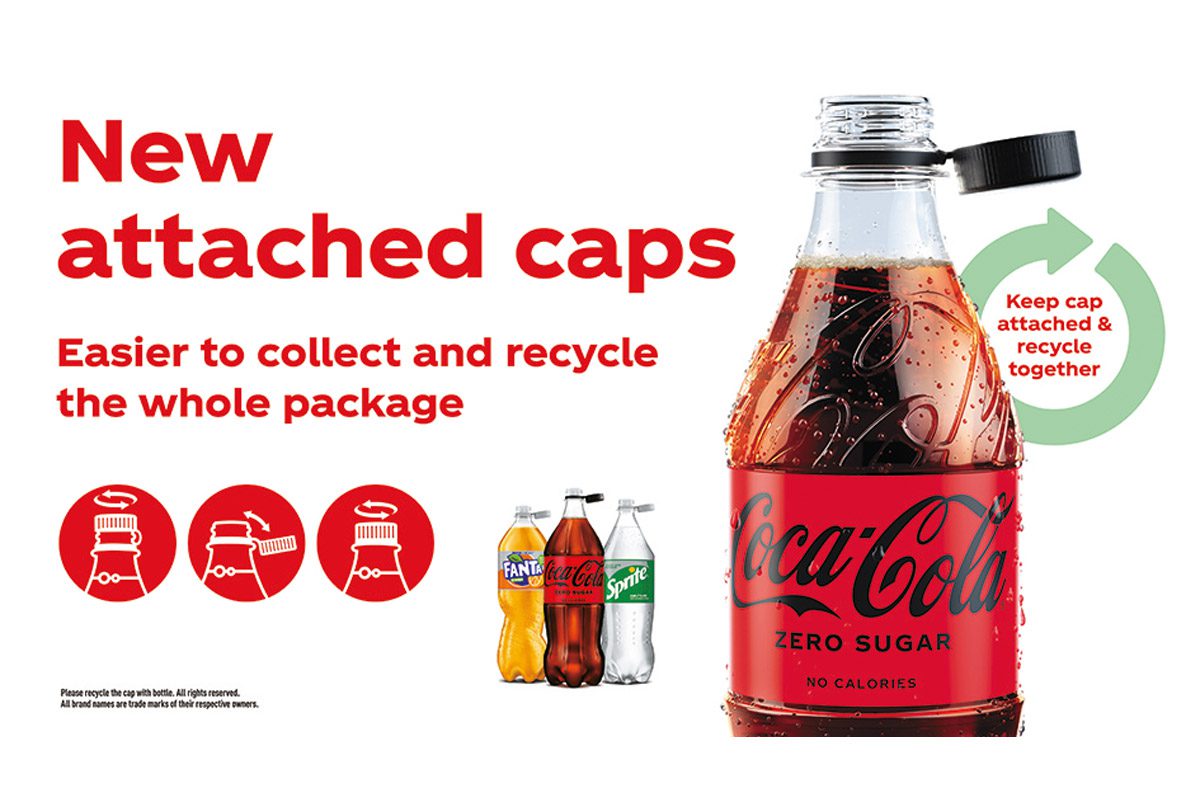 coca-cola attached caps