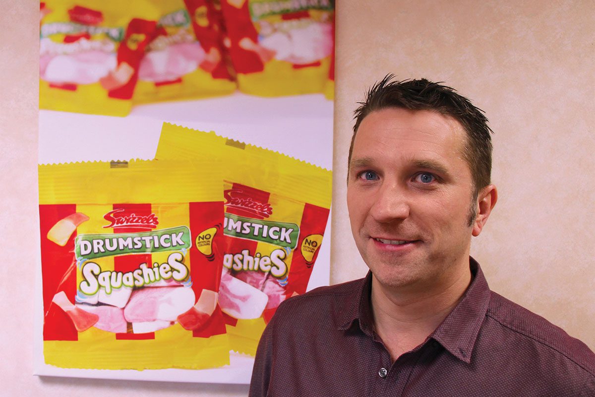 Ben Cooper with Swizzels sweets