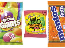Display, range and embracing change range of confectionery