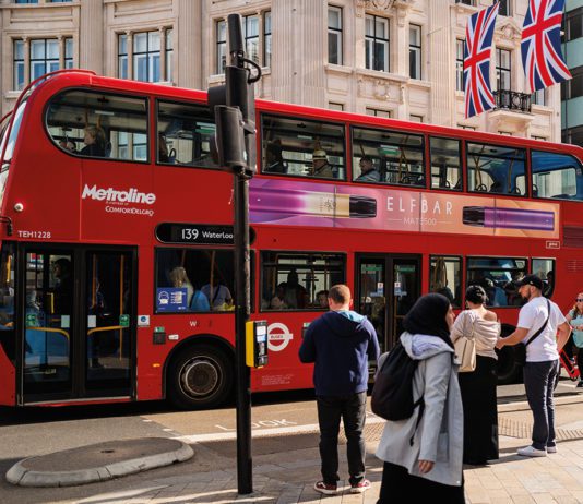 Marketing blitz for ElfBar Elfbar advert on bus