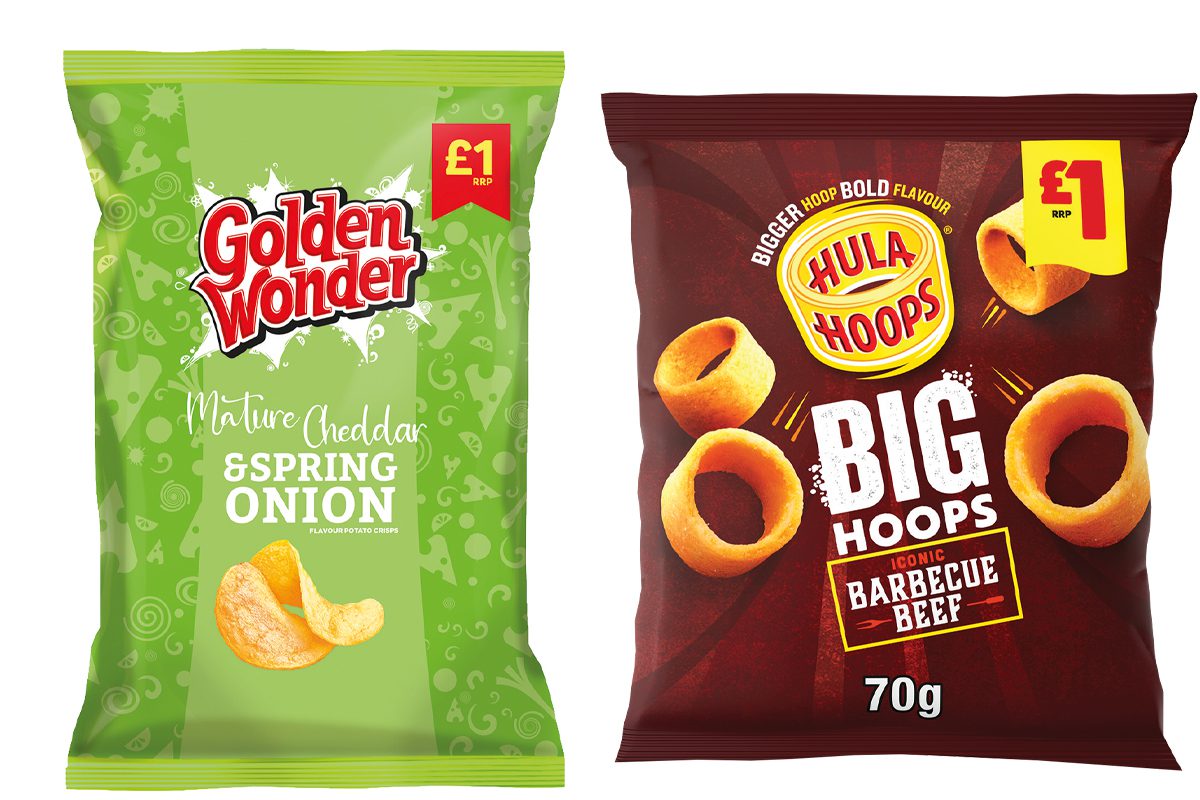 Golden Wonder and Hula Hoops packets