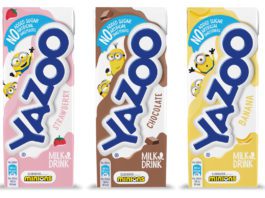 Minions on packs Yazoo milk with minions on packaging