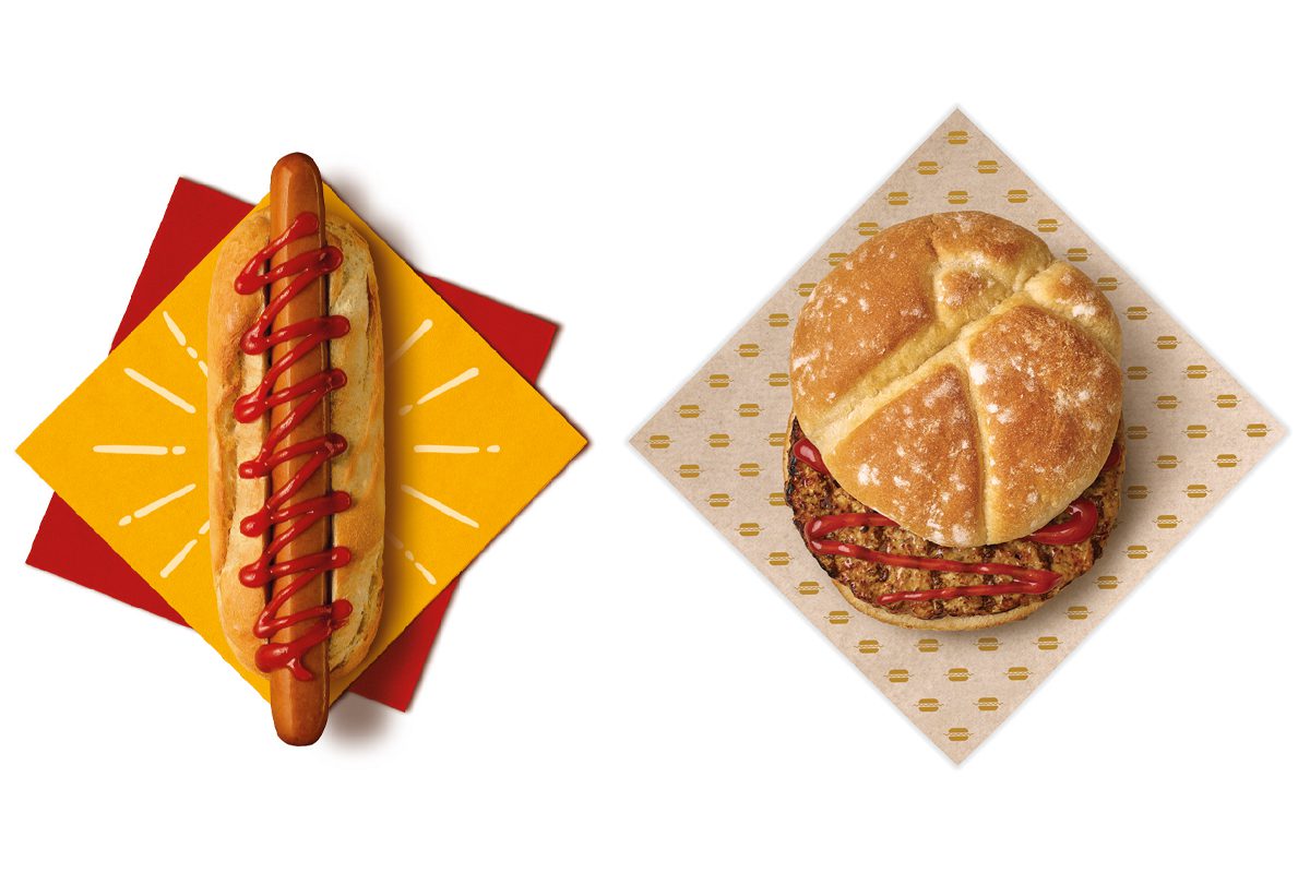 Rollover hotdog and burger