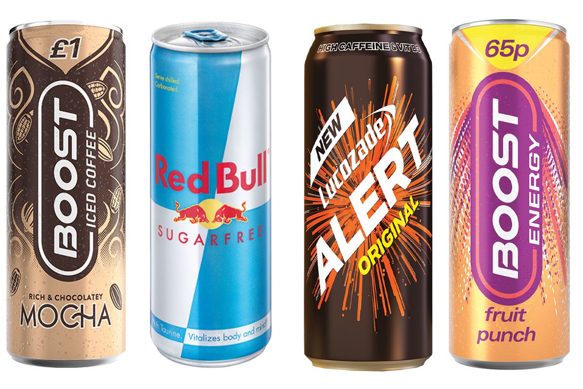 variety of energy drinks