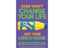Shaking up lunch Oasis juice poster