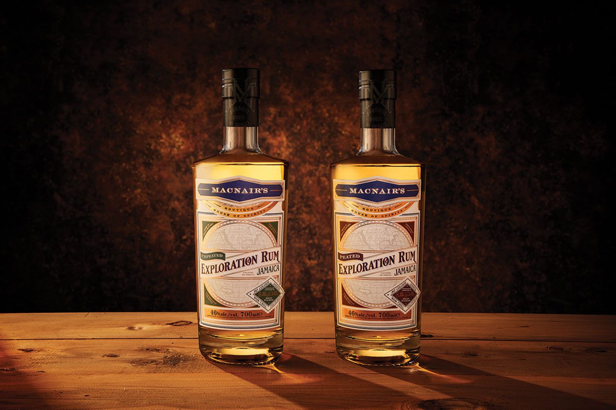 Two bottles of Exploration Jamaican Rum