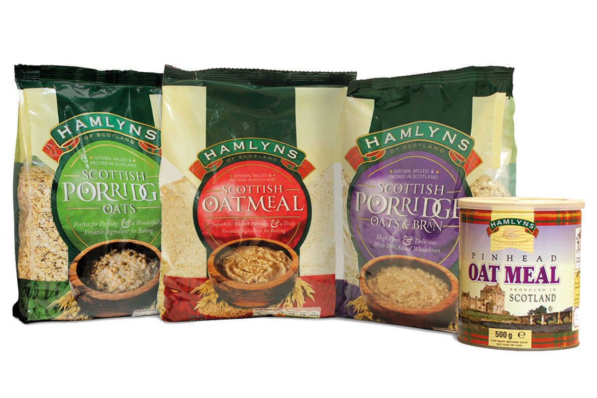 Packaging for Hamlyns porridge oats