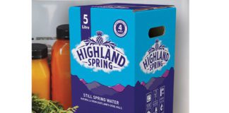 Highland Spring 5 litre fridge water box with tap
