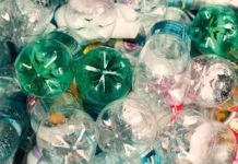Empty plastic bottles ready for recycling