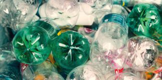 Empty plastic bottles ready for recycling