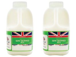 Clear caps for green milk milk cartons