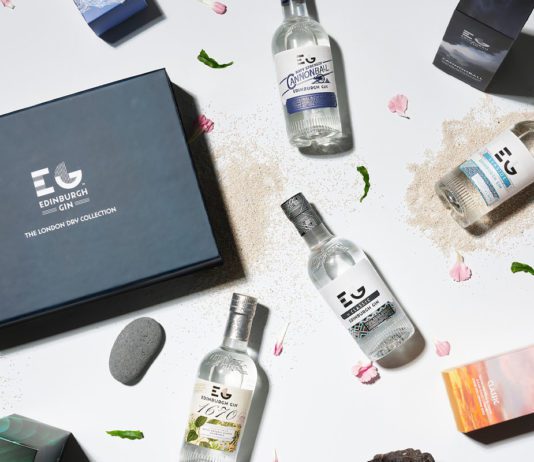 Edinburgh Gin Discovery Pack allows buyers to explore the capital Photograph of an edinburgh gin gift set with various flavours of gin