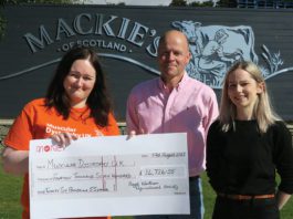 Mackie’s £42k day Three people with a giant cheque