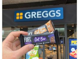 Refuelling at Greggs FUEL10K bars at Greggs