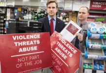 Daniel Johnson MSP (left) at the launch of his retail crime bill campaign.