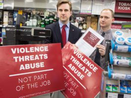 Retail crime still a blight Daniel Johnson MSP (left) at the launch of his retail crime bill campaign.