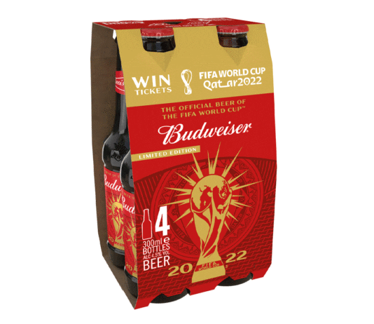 Buds for the football a four pack of budweiser bottles