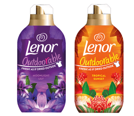 Feeling fresh for the winter with Lenor Outdoorable Two bottles of Lenor Outdoorable Purple and Orange