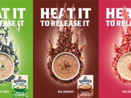 Heating up in winter with Quaker Oats Quaker oats heat it to release it ad campaign