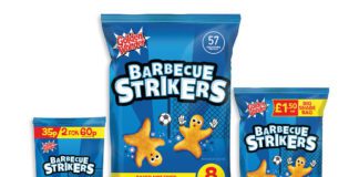 Three sizes of Golden Wonder Barbecue Strikers crisp bags