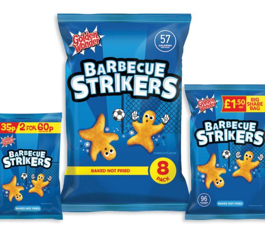 Proper sharing pack kicks off for Tayto Three sizes of Golden Wonder Barbecue Strikers crisp bags