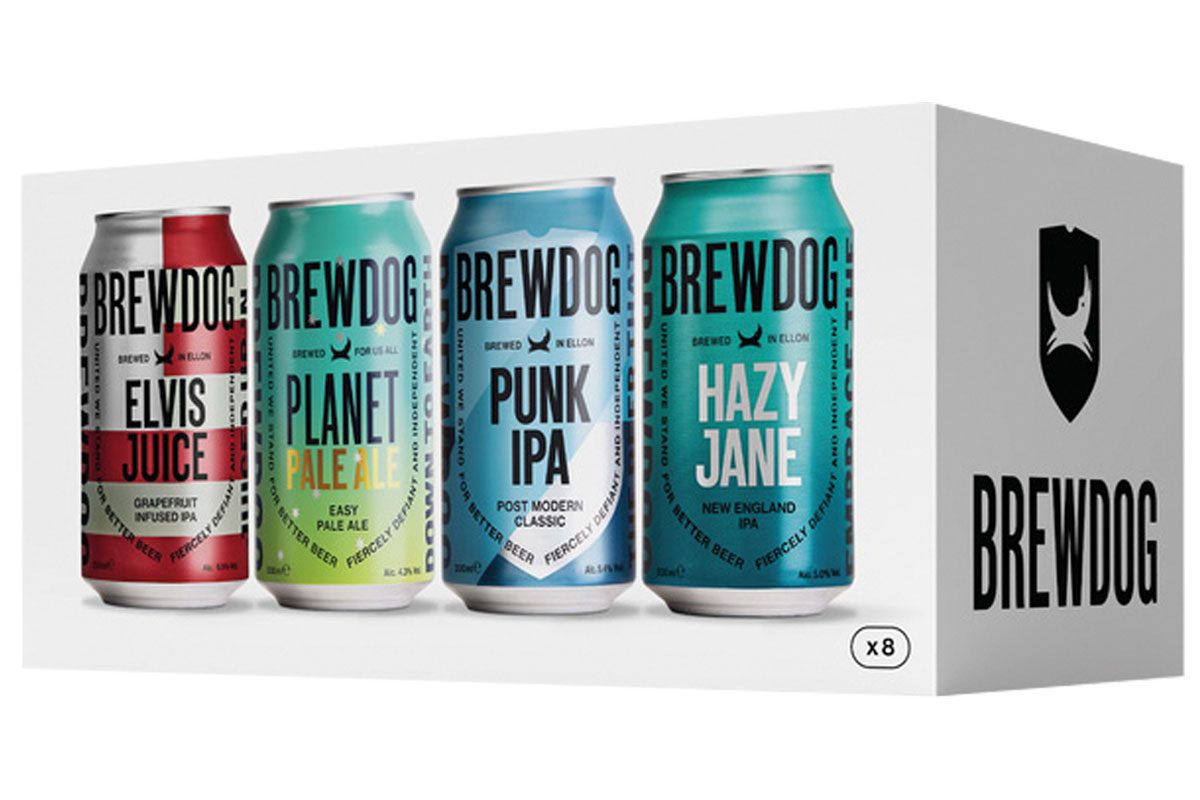 a selection of brewdog cans