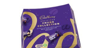 a box of cadburys chunk collection chocolates
