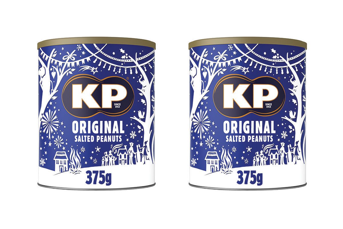 two can of KP salted peanuts