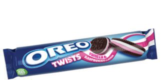 a packet of oreo raspberry twist biscuits