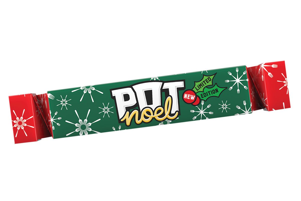 Limited edition Pot Noodle Christmas flavour in cracker packaging 