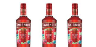 Bottles of smirnoff cherry drop flavoured vodka