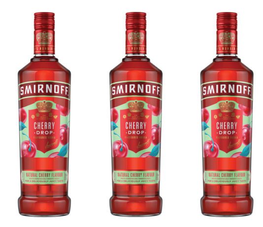 New flavour drop for Smirnoff with cherry varient Bottles of smirnoff cherry drop flavoured vodka
