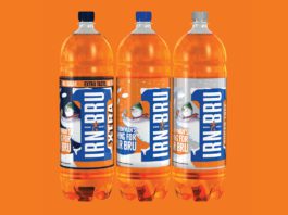 Snowman is back on TV Irn Bru bottles