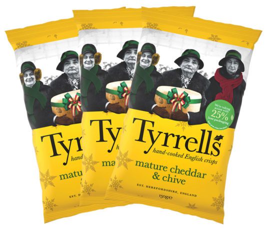 Festive fun for Tyrrells Tyrrells mature cheddar & chive crisps