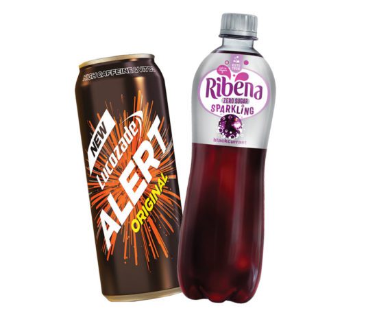 Shoppers continue to seek out healthy drink options A can of lucozade alert and ribena sparkling zero